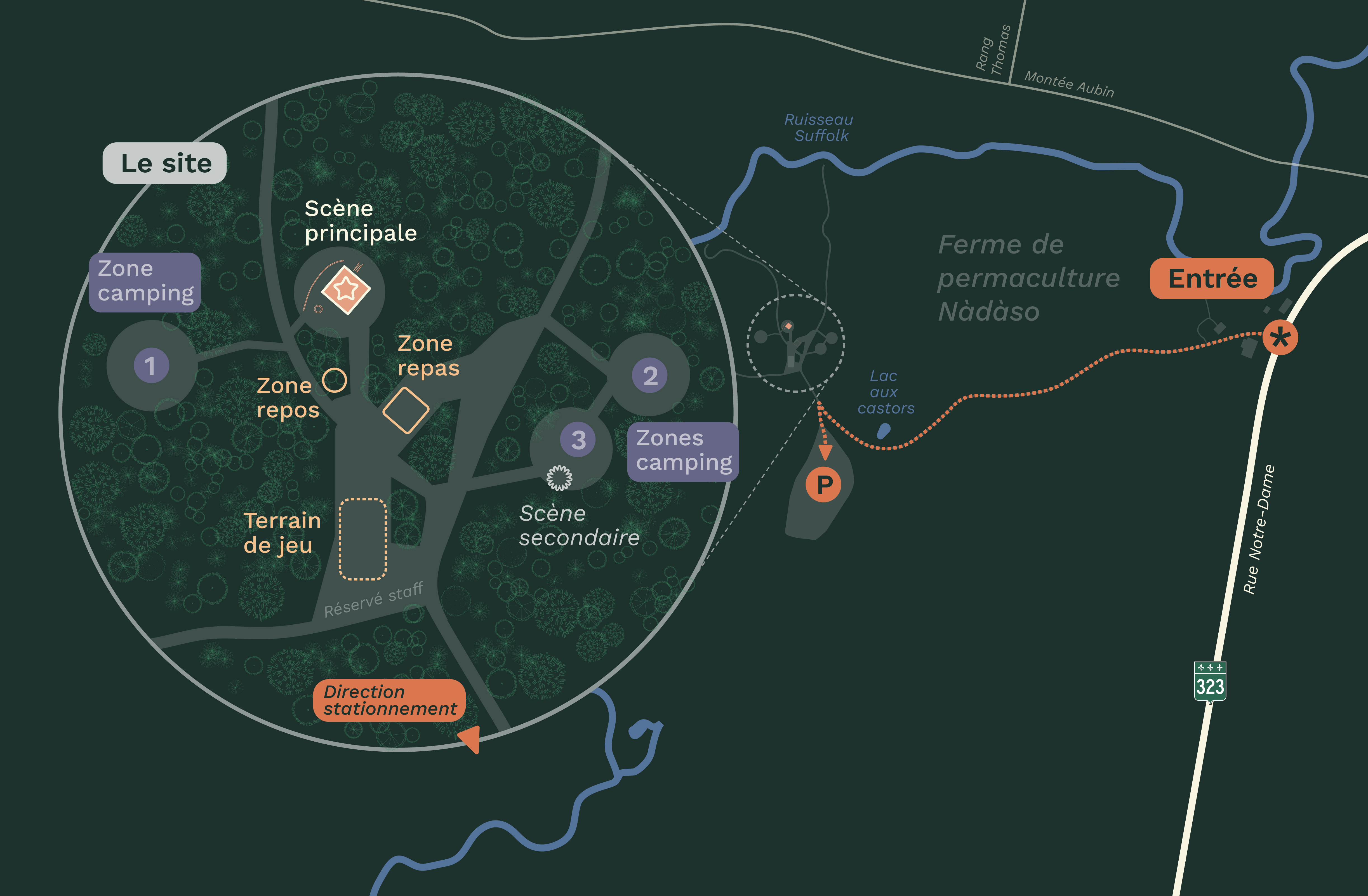 Plan aérien du site du festival